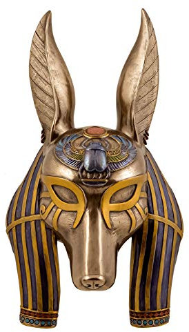 Veronese Ägyptischer Gott Maske Anubis 29 cm Wanddekoration Ägypten Pharao Figur Bronze