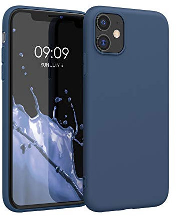 kwmobile Case Compatible with Apple iPhone 11 Case - Soft Slim Protective TPU Silicone Cover - Navy Blue