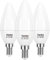 Vanke E14 LED Light Bulb, Cool White 6000K, 6W (40 Watts Equivalent), 470 Lumen LED Candle Bulb, SES Small Edison Screw Light Bulbs, Non-Dimmable, Pack of 3