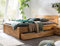expendio Massivholzbett Cleo 180x200 Wildeiche geölt Schubladenbett Stauraumbett Doppelbett Ehebett Gästebett Holzbett Bett