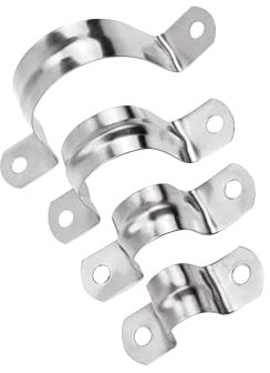 Starre Rohrschelle,20 Stück 304 Edelstahl Rohrschellen16 20 32 50mm Zwei-Loch-Bügel U-Halterung Rohrschelle Spannschellen zur Rohrbefestigung, zur Befestigung von Wasser- und Gasleitungen.