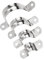 Rigid Pipe Strap Clamp，20 Pieces 304 Stainless Steel Pipe Clips16 20 32 50mm Two Hole Strap U Bracket Tube Strap Tension Clips for Pipe Fixing,for Fixing Bracket of Water Pipe and Gas Pipe.