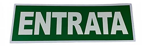 Vetrineinrete® Cartello entrata plastifica con biadesivo targa per porta segnaletica interna 30.5x10 cm D2