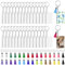 Lot de 120 porte-clés vierges en acrylique avec pampilles, kit de porte-clés à sublimation comprenant 30 disques transparents en acrylique, 30 porte-clés, 30 anneaux de jonction, 30 pompons