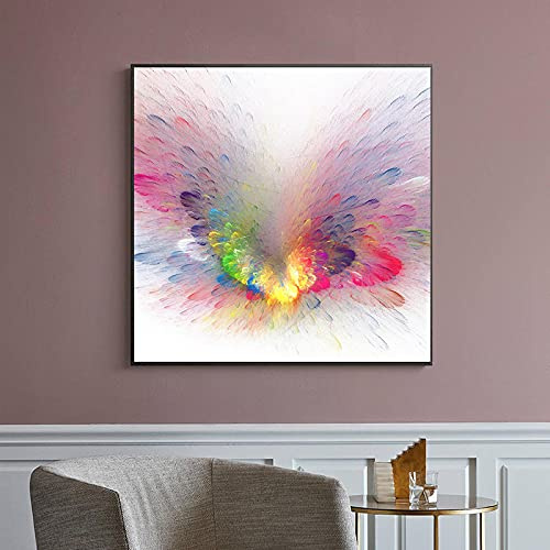 Moderne Kunst Aquarell Abstrakte Bunte Wolke Wandbild Poster Drucke Geeignet Für Familie Wohnzimmer Dekoration Wandbild 80x80cm (31x31 Zoll) Ungerahmt