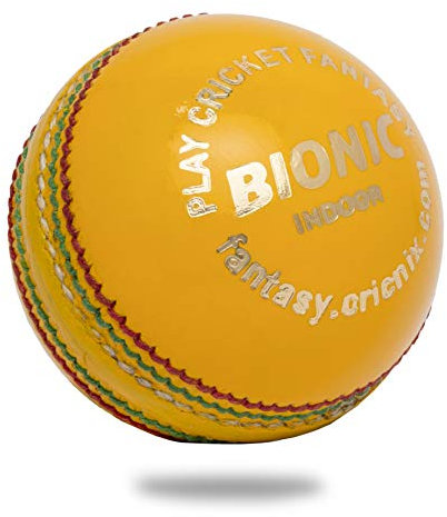 Bionic Indoor Cricket Ball | 3.8oz Yellow Ball Designed for Net Practice | Swing Ball | Multiple Set Options for Men Cricket Games (Pack of 6)