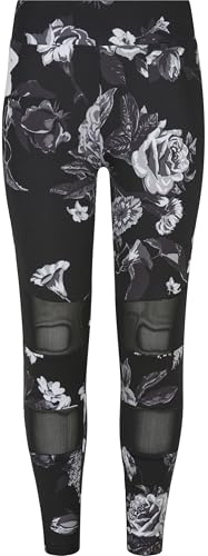 Urban Classics Damen Girls Tech Mesh AOP Leggings Dark Flower AOP, 146/152