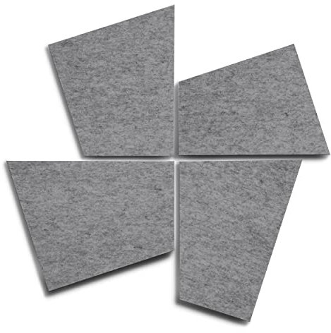 SILENT4® Schallabsorber Wand Set DIVID, 4 Elemente aus Akustikvlies, Klebemontage, Akustikbild Grau - Dunkelgrau, zur Erweiterung, besserer Sound durch Akustikplatten für Büro, Homeoffice und Gaming