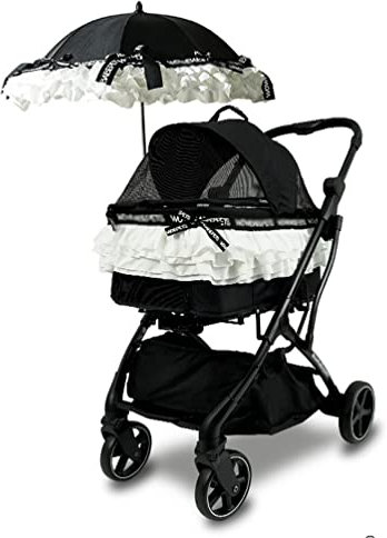 Hundewagen Hundebuggy Luxus-Kinderwagen Mit Regenschirm, Bequemer Und Atmungsaktiver Reise-Jogging-Kinderwagen Für Katzen Und Hunde, Kapazität 15 Kg
