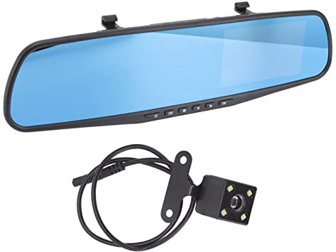 4,3-Zoll-Spiegel-Dashcam, Full HD 1080P-LCD-Bildschirm, 170 ° Weitwinkel-Auto-Rückfahrkamera mit Loop-, Automatische , Parküberwachung, G-Sensor