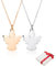 2 piezas oro rosa Ángel collar de la amistad para niños niñas pareja, acero inoxidable Ángel de la Guarda señoras colgante de plata Cadenas Hazel regalos joyería para BFF mejores mujer amigos bautizo