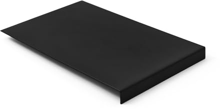 eglooh - Talia - Tapis de Souris Cuir Noir - cm 20 x 32 - Tapis Souris pour Bureau - Structure en Acier avec Protection des Bords - Fond Antidérapant - Fabriqué en Italie