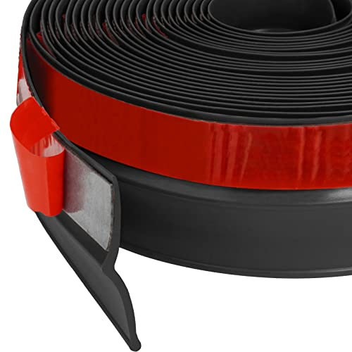 FOSLUOC Garage Door Seal Top and Sides Seal Strip Black 34 FT Adhesive Backed Rubber Weather Stripping Replacement Weatherproofing Universal Sealing Professional.