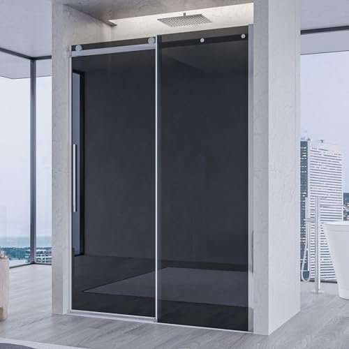 Paroi de Douche H195 cm Porte Coulissante Cristal 8mm Fumè Mitra - 100