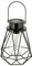 LED Solarlaterne Gitterdesign | Nostalgielampe 14x18x14cm Metall Kunststoff schwarz | Gartenleuchte Solarpanel Dekoleuchte