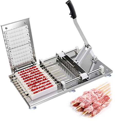 HMWOKPOT 49-Loch-Kebab-Maschinen-Fleischspieß-Werkzeuge - Grill-Kebab-Maker-Box aus Edelstahl Grill Grill Küchenzubehör Werkzeuge