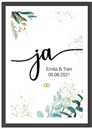 OWLBOOK® Personalisierte Hochzeitsgeschenke für Brautpaar | Geschenk Hochzeit Geschenke für Brautpaar | Personalisierte Geschenke zur Hochzeit | Bilderrahmen | Ja | Papier