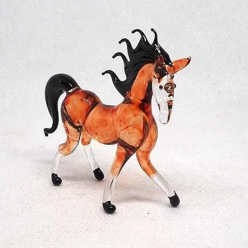 ZOOCRAFT Exquisite mundgeblasene Glas-Pferde-Figur, einzigartig, symbolisch, fesselnde Sammlerstück-Dekoration für Zuhause