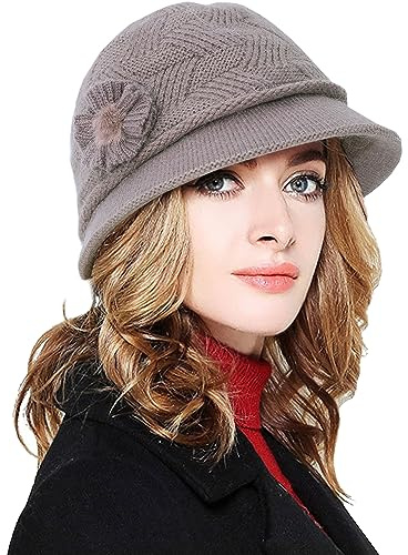 CheChury Frauen Cloche Hüte Bucket Hat Französische Baskenmütze Vintage Floral Wollkleid Klassischer Hut Winter Glockenhut Kirche Hut Klassisch Bowler Hut Melonenhut Fedorahüte Frauen