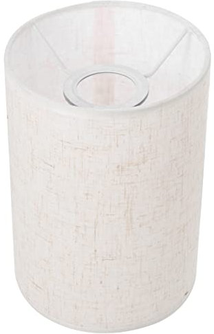 OSALADI Trommel-Lampenschirm Aus Natürlichem Leinen - Mittelgroßer Zylinder-Lampenschirm Für Kronleuchter, Stehleuchte, Tischlampe - Ersatz-Pendelleuchtenabdeckung in Beige