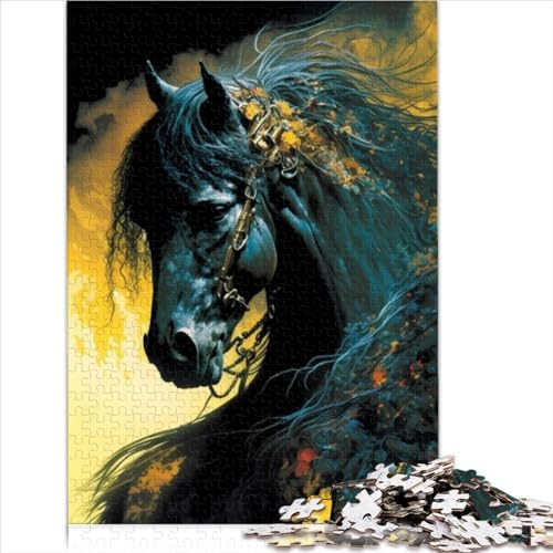 Puzzle 1000 Teile für Erwachsene Mythologie Pferd Spielzeug Puzzle Premium 100% recyceltes Brett Teenager Kinder 1000 Teile Stressabbau Schwierige Herausforderung 1000 Teile (26 x 38 cm)