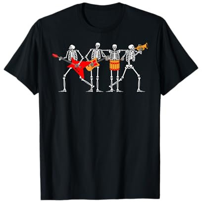 Akustische Gitarre Rock On Guitar Neck Acoustic Skelton Cool T-Shirt
