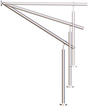 Sellon24® Edelstahl Eingangsgeländer Treppengeländer Handlauf Edelstahlgeländer Geländer für Treppen Wandhandlauf Außen aussen Winkel Rohr Einstellbar Treppengelaender Terrassengeländer (100cm)