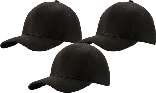 MFAZ Morefaz Ltd Set 3X Herren Baseballkappe Cap Verstellbarer Riemen Baseball Mütze (DE/NL/SE/PL, Alphanumerisch, Einheitsgröße, Einheitsgröße, Black) (DE/NL/SE/PL, Alphanumerisch, M, XL, Black)