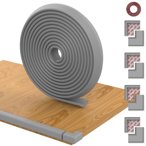 Kantenschutz selbstklebend, 6m Breit Schaumstoff Kantenschutz und 8 Stück Eckenschutz für Möbel Kantenschutz Baby Sicherheit Kindersicherheit Kinderschutz Stoßschutz für scharfe Kanten Tisch Möbel