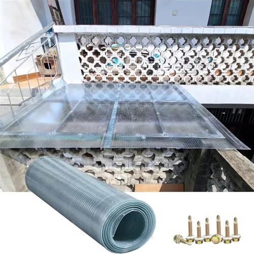 LRYELWA Polycarbonat Dachplatte,1mm Glasfaserplatte Gewächshausplatte,Ersatz Verkleidungspaneele,Regenfest Kunststoffplatten für Garten,Carport,Balkon,Terrasse,Anpassbar (0,9m x 7m)