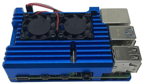 Boîtier en Alliage d'aluminium pour Raspberry Pi 4 avec Ventilateur Silencieux et Design Ultra-Mince - Dissipation Thermique Rapide et Excellente Conception de Coque - Compatible avec Raspbe