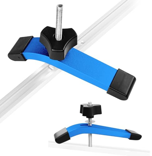 2 Piezas Juegos Sargentos para Madera con Ranura, T Track Abrazaderas Aleación de Aluminio Herramientas, Abrazadera de Compresión Estable y Flexible M8, Herramienta de Sujeción de Liberación Rápida