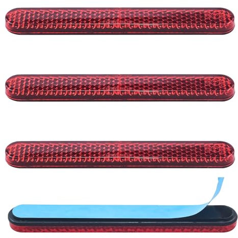 4PCS Rückstrahler Motorrad Reflektor Motorrad Kennzeichen Reflektor Motorrad Katzenauge Motorrad für Motorrad Fahrrad Multifunktional Scooter Selbstklebend Hinten Rot 100 x 13 x 7mm
