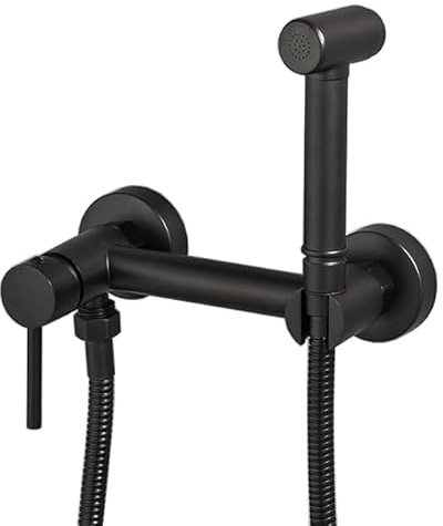Duchas Higienicas Para Wc Todo Cobre Grifo Bidet Para Wc Agua Fria Y Caliente Manija Única negro redondo