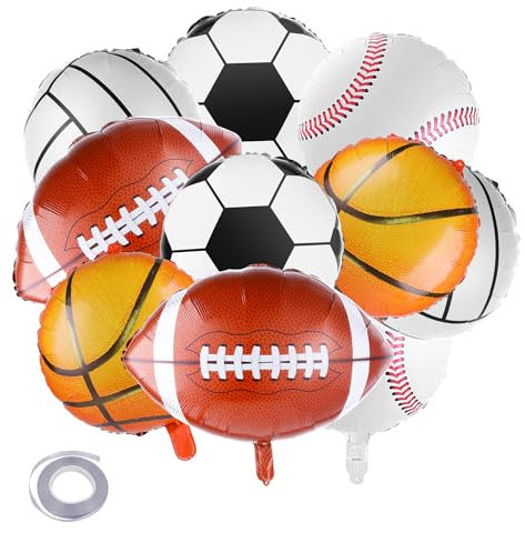 10 Stück Baseball Luftballons Fußball-Ballons 18 Zoll Folienballons Baseball Folienballon mit Luftballon Sport Foil Ballons Helium Ballons Party Deko für Kinder für Geburtstag Party Baseball Deko