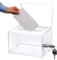 Acrylspendenbox, Spendenbox Abschließbar, Wahlurne Transparent mit Schlüssel Schloss, Spardose Transparent, Kommentarbox, mit Aufkleber, für Abstimmungen, Gewinnspiele, Wettbewerbe, Visitenkarten