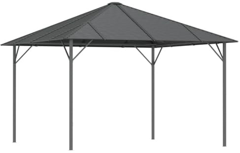 Strandzelt Pavillon Pergola Partyzelt - Pavillon mit Dach 3x3 m Anthrazit für Camping Party Garten Terrasse