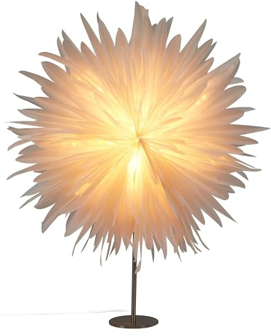 Beliani Dekorative Lampe Schneeflocke Stern Handgemachtes Papier und Eisen Weihnachtsdeko Weiß Satopanth