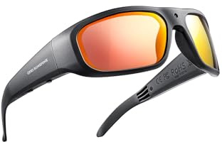 OhO 32GB Camera Glasses,24M Resolution H.265 1080P Smart Glasses with UV400 Sunglasses Lens for Outdoor Sport,Unisex-Mirror Red Lens