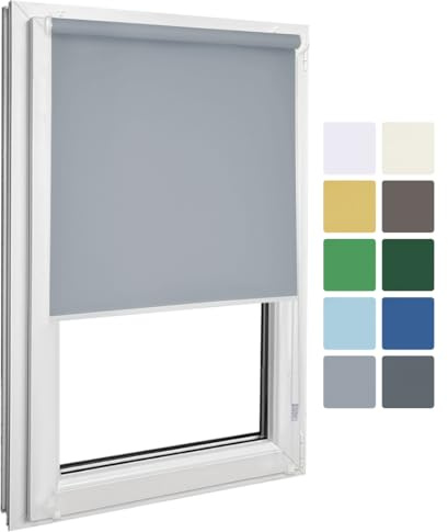 Home-Vision Rollo Klemmfix ohne Bohren Nebbia Grau B40cm x H220cm | Fensterrollo mit Seitenzug, einfache Montage ohne Werkzeug, Moderne Fensterdeko