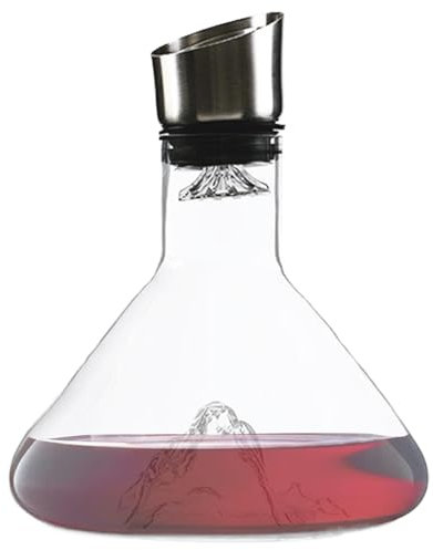 Rotwein Dekanter - Weinkaraffe aus Glas 1500ml mit integriertem Spender | Weinkaraffe aus Glas | Manueller Weinbelüfter für Weißwein