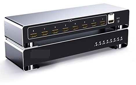 DIGNIFE Video-Umschalter, 4K Switch 8 In 1 Out Video Switcher 8 Ports for Host Laptop PS3/4/5 Sharing Monitor TV Projektor