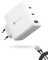 NOVOO Cargador USB C 120W GAN III con 3 Puertos, Cargador Rápido de Pared con 1M Cable Tipo-C PD 100W, para MacBook Pro 14'', DELL XPS 13, iPad Pro, iPhone 16, Galaxy S23, Note 20, Apple Watch