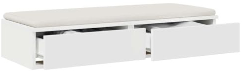vidaXL Bettschubladen Weiß 80 x 36,5 x 16,5 cm Holzwerkstoff, Großer Stauraum, minimalistisches Design, schicke Einheit für Schlafzimmermöbel, moderner Bett-Schublade mit Push-to-Open-Funktion