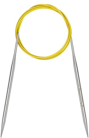 Coopay 4.5mm Circular Knitting Needles 120cm, Metal Circular Needles with Flexible Cable, Long Round Knitting Needles for Blankets Large Projects, Fixed Circle Knitting Pins for Arthritic Hands