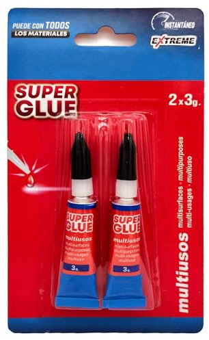 VIDA SOL Colla istantanea Extreme Super Glue multiuso, ultra resistente per legno, plastica, gomma, metallo, carta, ceramica, ecc. Incolla in 10 secondi, asciugatura rapida e duratura, 2x3G