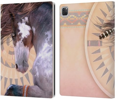 Head Case Designs Offizielle Laurie Prindle Ureinwohnergeist Fantasiepferd Leder-Wallet-Hülle Kompatibel mit Apple iPad Pro 12.9 2020/2021/2022