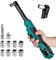 Set di chiavi a cricchetto senza fili da 80 N.m, driver a cricchetto elettrico da 3/8 compatibile con Makita 20 V, con 8 prese, adattatore da 1/4, chiave a cricchetto da 16 cm, luce LED, (senza