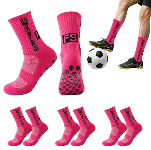 Detontek 3 Paia Di Calzini Da Calcio Per Adulti, Calzini Antiscivolo Uomo, Calzini Sportivi Da Uomo Per Calcio, Basket, Corsa e Ciclismo