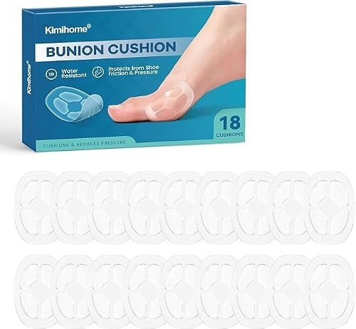 Kimihome Ballenschutz-Polster – Weiche Gel-Zehenschützer, 18 Stück, Klebend | Polsternde Gel-Pads für den Ballenbereich. Helfen, Reibung und Druck durch Schuhe zu reduzieren. 18 wiederverwendbare Pads
